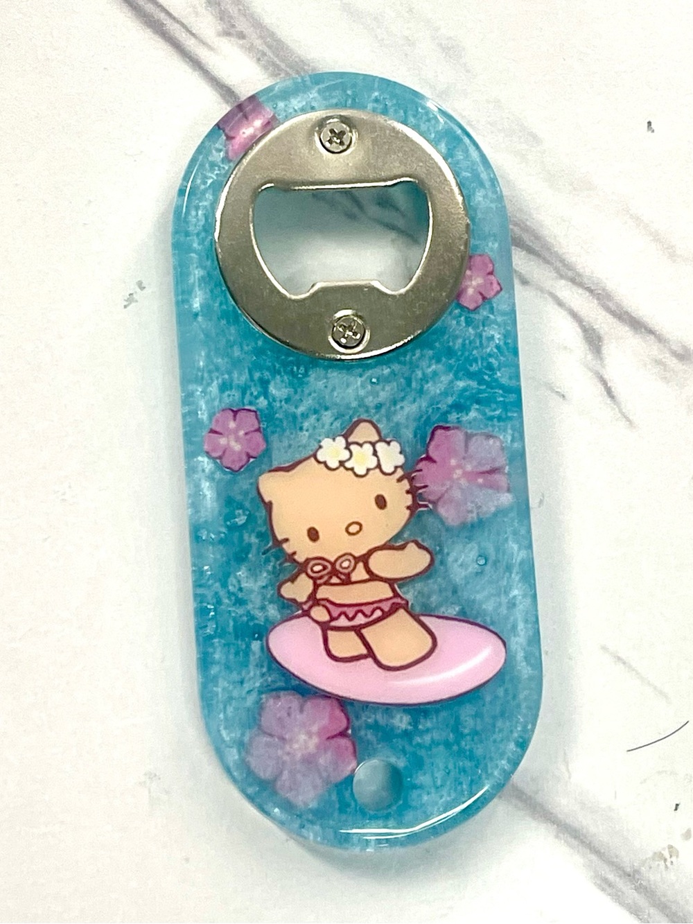 Kawaii Hawaii Hello Kitty Bottle Opener | Unique Tropical Collectible
